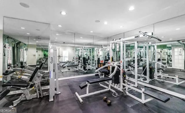 2119 Pine Heights Dr NE, Atlanta, GA 30324 - gym featuring recessed lighting
