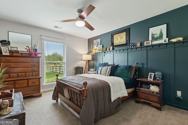 102 Bowline Ln, Kingsland, GA 31548 - bedroom featuring carpet and a ceiling fan