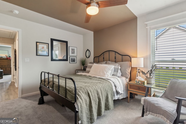 102 Bowline Ln, Kingsland, GA 31548 - carpeted bedroom featuring attic access and a ceiling fan