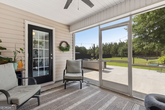 102 Bowline Ln, Kingsland, GA 31548 - sunroom / solarium featuring a ceiling fan