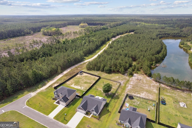 102 Bowline Ln, Kingsland, GA 31548 - aerial overview of property's location featuring a heavily wooded area and a large body of water