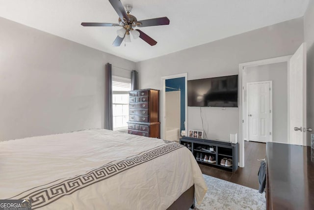 239 Taylors Farm Dr, Canton, GA 30115 - bedroom featuring wood finished floors and ceiling fan