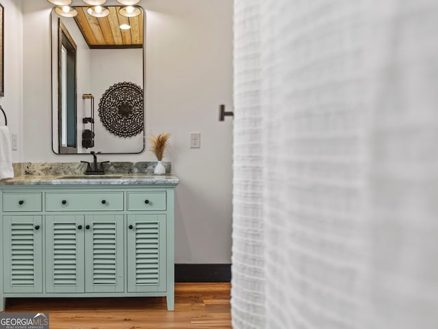 795 E Jones Chapel Rd, Danielsville, GA 30633 - bathroom featuring wood finished floors and vanity