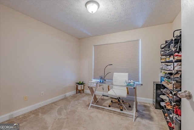 4348 Tillage Path, Douglasville, GA 30135 - carpeted office featuring a textured ceiling and baseboards