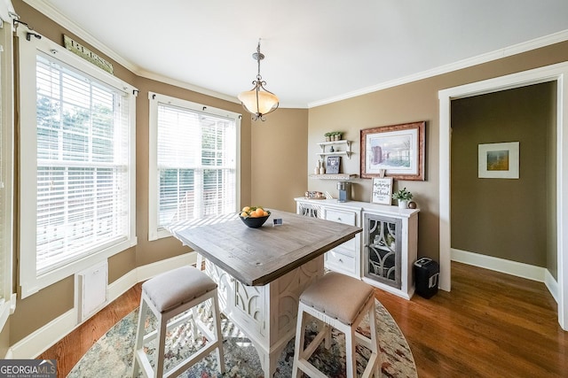 168 Observation Pt, Dallas, GA 30132 - dining space featuring wood finished floors, baseboards, and ornamental molding