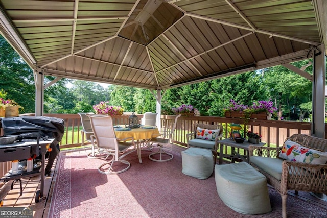 4205 Jeri Lynn Ct, Tucker, GA 30084 - view of patio featuring outdoor dining area and a gazebo