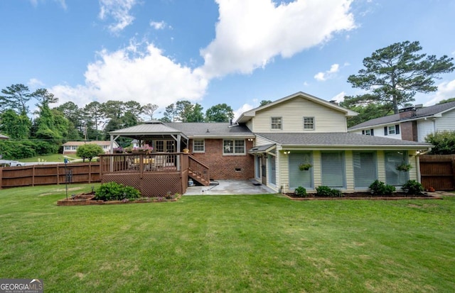 4205 Jeri Lynn Ct, Tucker, GA 30084 - rear view of house featuring a wooden deck, a gazebo, a patio, and brick siding