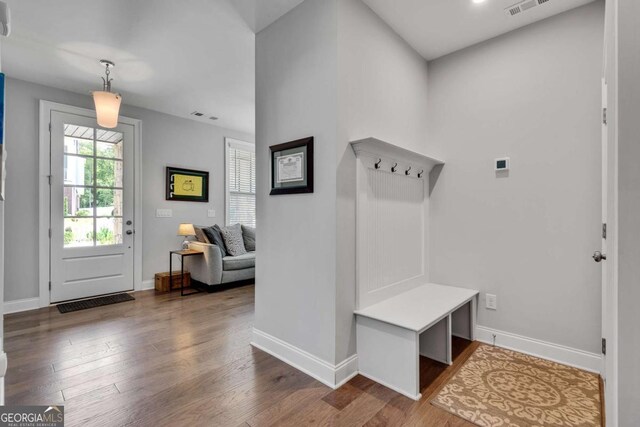 3108 Huntington Pl, Milton, GA 30004 - mudroom featuring baseboards and wood finished floors