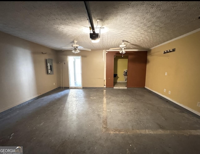 3292 Shady Valley Ct, Loganville, GA 30052 - garage featuring a ceiling fan and electric panel