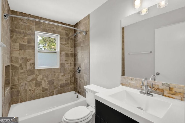 752 Roxboro Trce, Lawrenceville, GA 30044 - bathroom featuring toilet, vanity, and bathing tub / shower combination