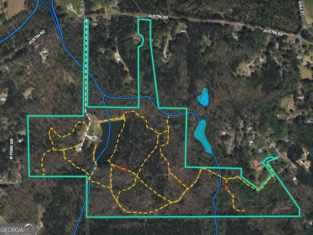 572 Austin Rd, Newnan, GA 30263 - map / location featuring property parcel outlined