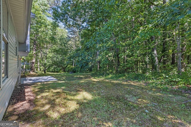 6541 Lazy Creek Ct, Lithonia, GA 30058 - view of grassy yard with a forest view