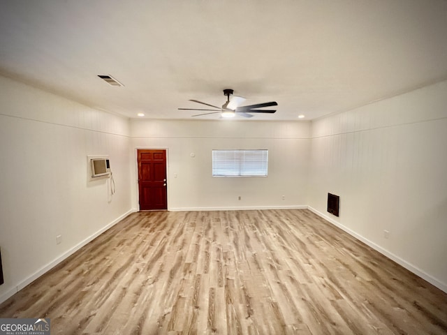 108 Plum St, Dublin, GA 31021 - unfurnished room with ceiling fan, wood finished floors, baseboards, and recessed lighting