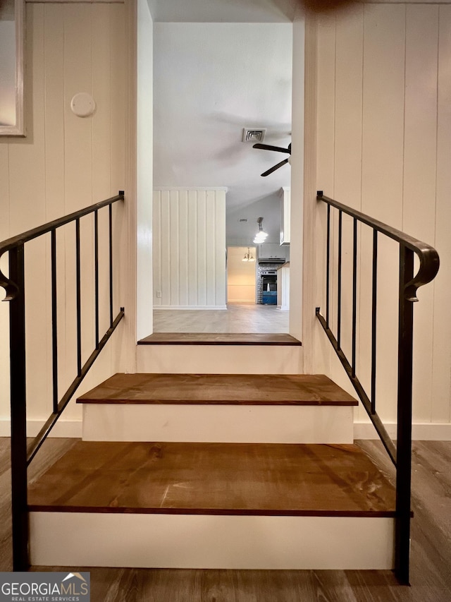108 Plum St, Dublin, GA 31021 - stairs with a ceiling fan