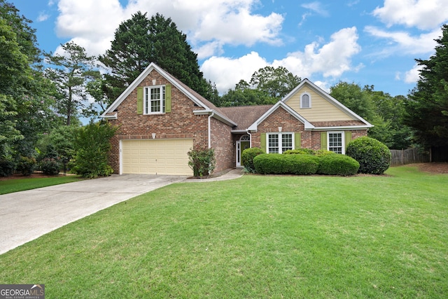 4801 Devonhurst Way, Powder Springs, GA 30127 - view of front of house with brick siding, driveway, and a garage
