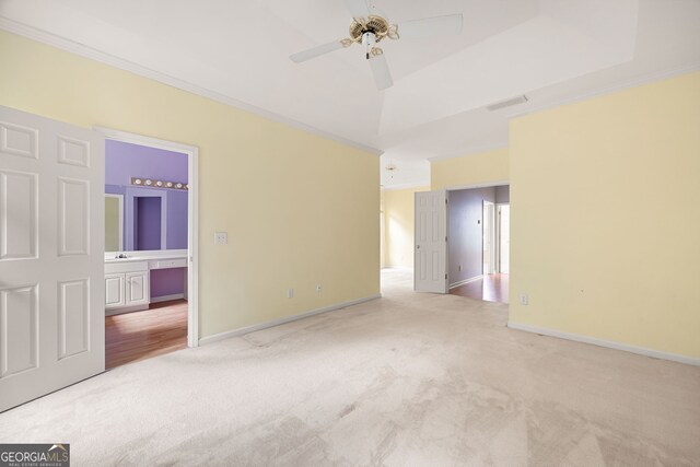 4801 Devonhurst Way, Powder Springs, GA 30127 - unfurnished room with carpet floors, crown molding, ceiling fan, and baseboards