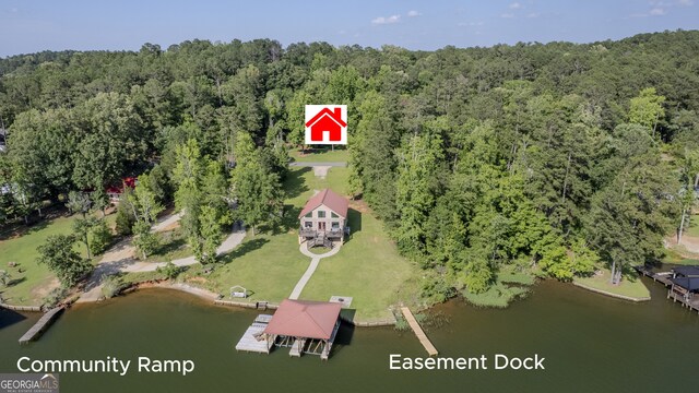 236 Overland Trl, Sparta, GA 31087 - aerial overview of property's location with a forest and a nearby body of water