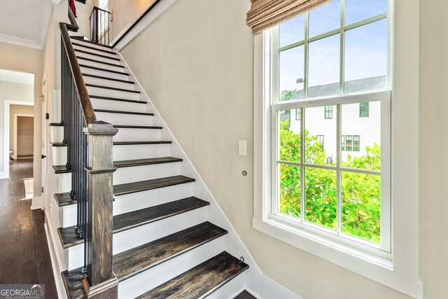 90 Middle St, Senoia, GA 30276 - stairs with plenty of natural light and wood finished floors