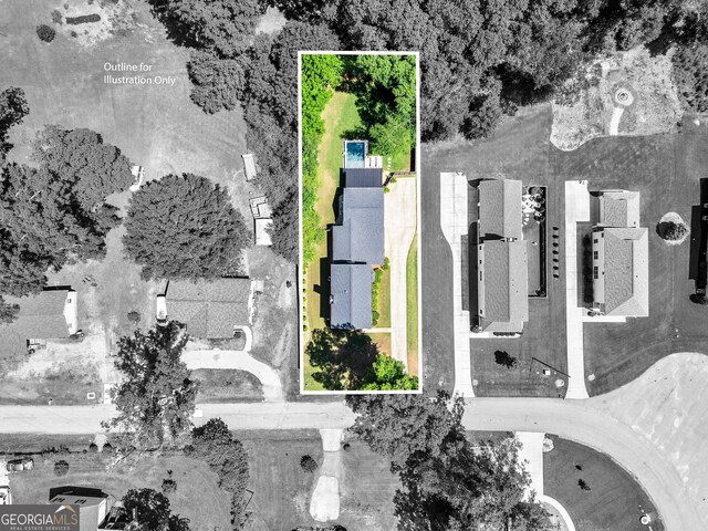 90 Middle St, Senoia, GA 30276 - aerial overview of property's location featuring property parcel outlined