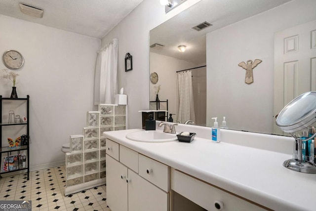 4378 Chestnut Oaks Trce, Lithonia, GA 30038 - bathroom with vanity, toilet, tile patterned floors, a shower with curtain, and baseboards