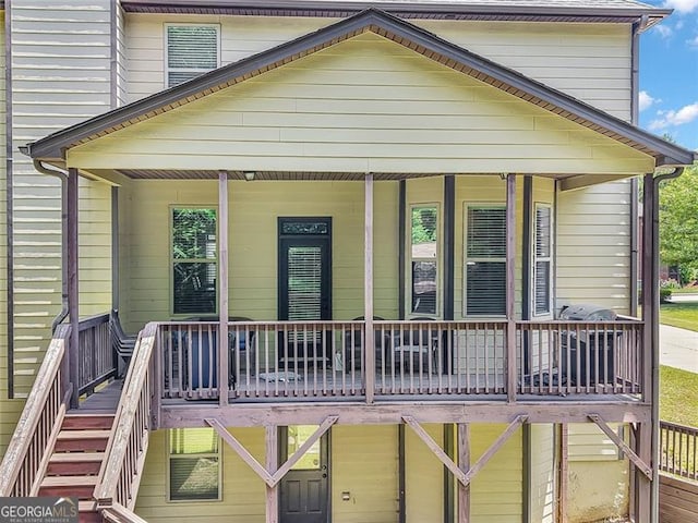 271 Learwood, Atlanta, GA 30349 - view of front facade with stairway and a porch