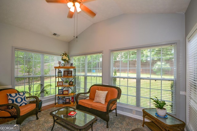 9013 Aldbury Dr, Locust Grove, GA 30248 - sunroom / solarium featuring lofted ceiling and baseboards