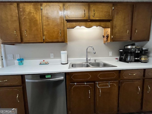 43 Fabian Ln, Hinesville, GA 31313 - kitchen featuring stainless steel dishwasher, a sink, and light countertops