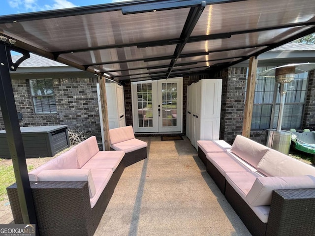 43 Fabian Ln, Hinesville, GA 31313 - view of patio / terrace featuring french doors and an outdoor hangout area