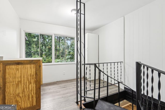 6072 Holiday Blvd, Forest Park, GA 30297 - staircase featuring wood finished floors