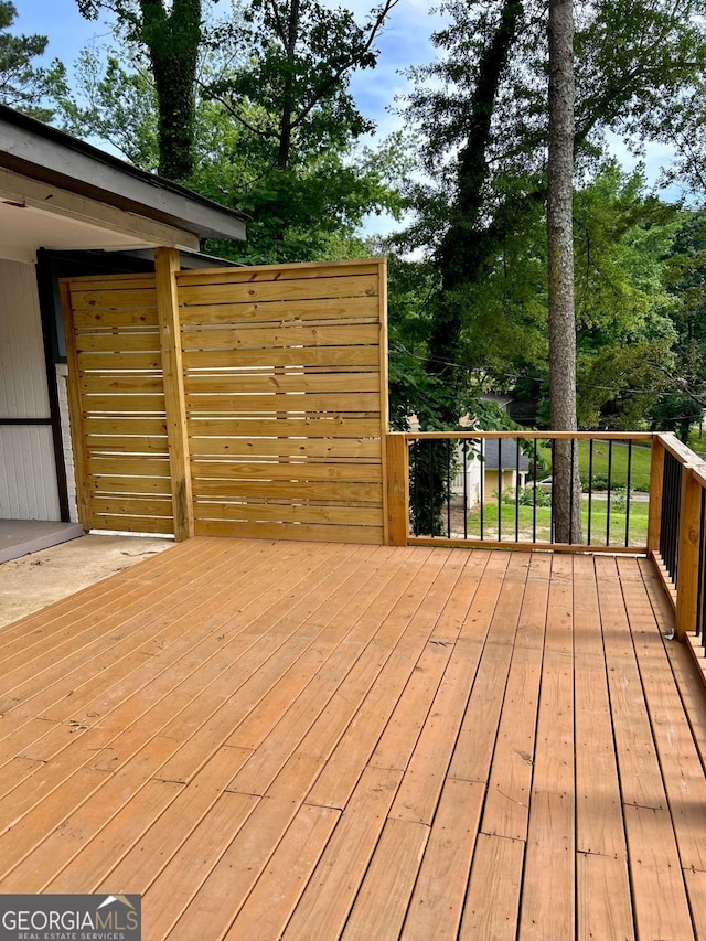6072 Holiday Blvd, Forest Park, GA 30297 - wooden terrace with view of scattered trees