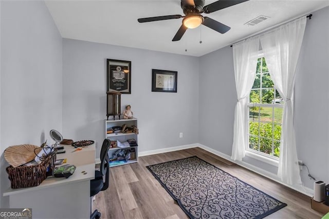 333 Ivy Hills Cir, Mount Airy, GA 30563 - office space with wood finished floors and ceiling fan