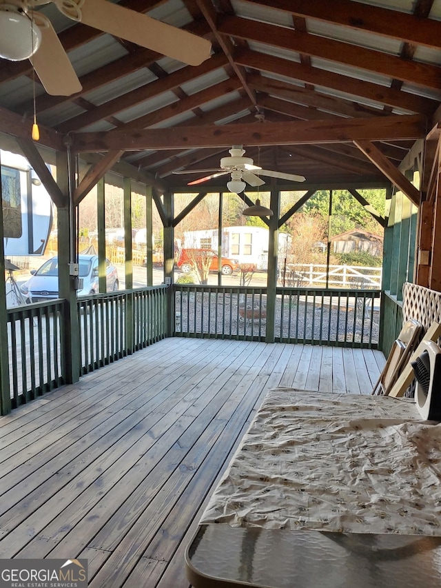 16 Dutchman Way, Cleveland, GA 30528 - wooden terrace with a ceiling fan