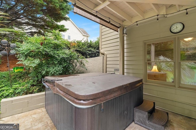 161 Highgrove Dr, Suwanee, GA 30024 - view of patio / terrace featuring a hot tub