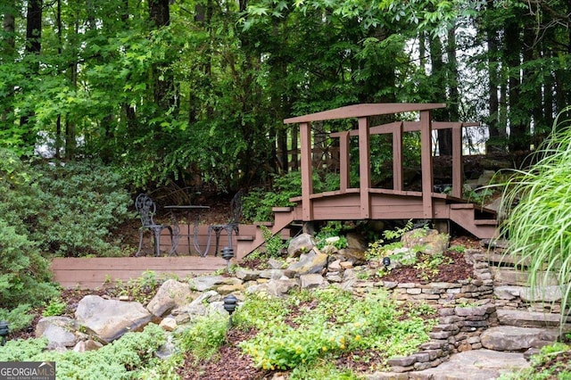 161 Highgrove Dr, Suwanee, GA 30024 - view of yard featuring a wooden deck