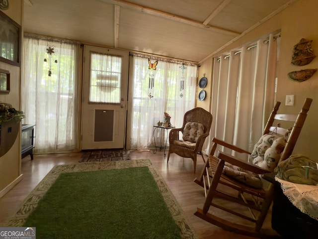 87 Garden Ln, Cleveland, GA 30528 - sitting room with wood finished floors and lofted ceiling