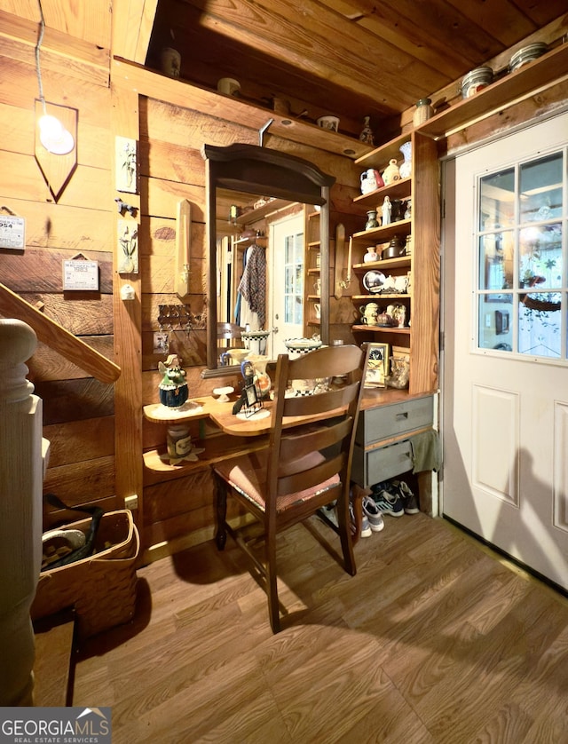 87 Garden Ln, Cleveland, GA 30528 - office space featuring wooden walls and wood finished floors