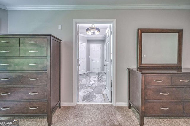 1325 Starboard Way, Cumming, GA 30041 - hall featuring baseboards, ornamental molding, and carpet floors