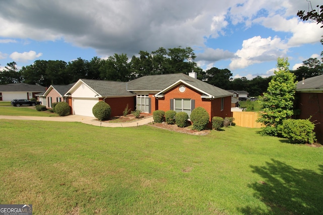 7976 Big Creek Pl, Columbus, GA 31904 - ranch-style house with a garage, driveway, and a chimney