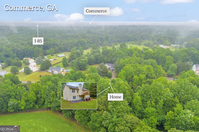 131 Glenn Fuller Cir, Commerce, GA 30529 - view of property location with property boundaries highlighted and a heavily wooded area