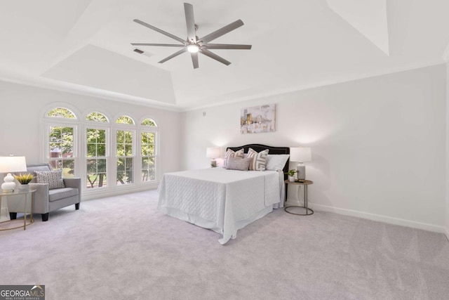5706 Brookstone Walk NW, Acworth, GA 30101 - bedroom featuring a raised ceiling, carpet, and ceiling fan