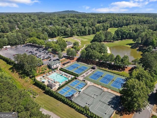 5706 Brookstone Walk NW, Acworth, GA 30101 - aerial view of a heavily wooded area and a large body of water