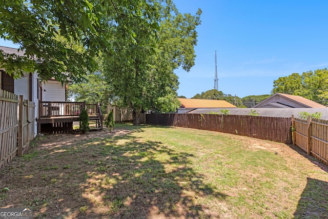 73 Fair St, Newnan, GA 30263 - view of yard featuring a deck