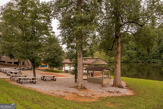 1356 Woodbrier, Sautee Nacoochee, GA 30571 - surrounding community featuring a gazebo, a water view, and a lawn