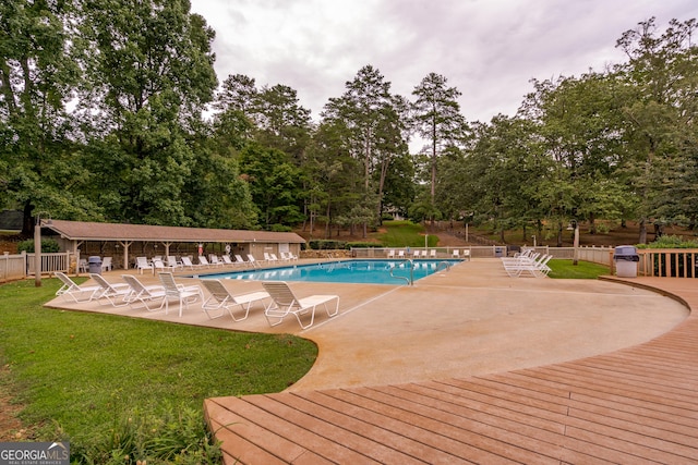1356 Woodbrier, Sautee Nacoochee, GA 30571 - community pool featuring a patio area and view of scattered trees