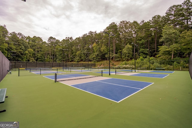 1356 Woodbrier, Sautee Nacoochee, GA 30571 - view of tennis court with community basketball court and a forest view