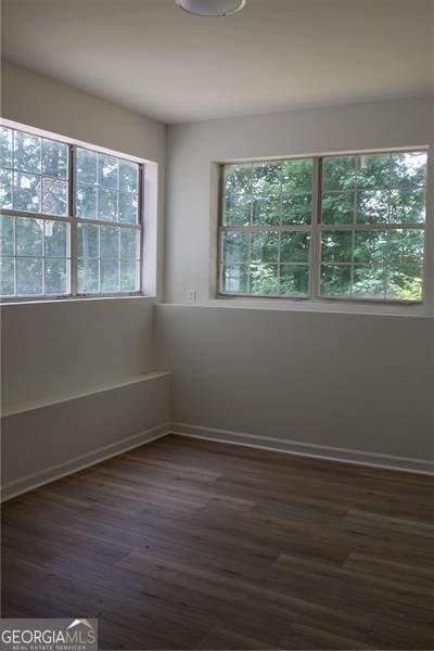 4220 Glad Morning Dr, College Park, GA 30349 - empty room with dark wood-type flooring and healthy amount of natural light