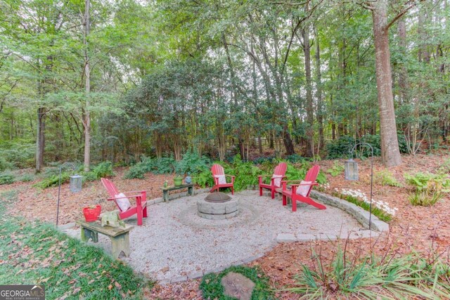 901 Providence Ln, Monroe, GA 30656 - view of yard with an outdoor fire pit