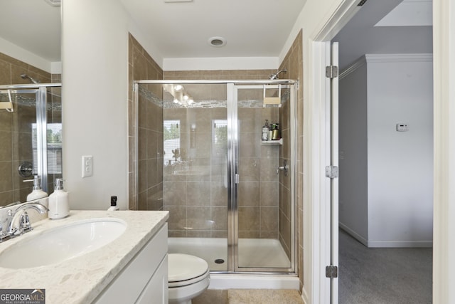 178 Munira Ln SW, South Fulton, GA 30331 - bathroom featuring vanity, toilet, and a stall shower
