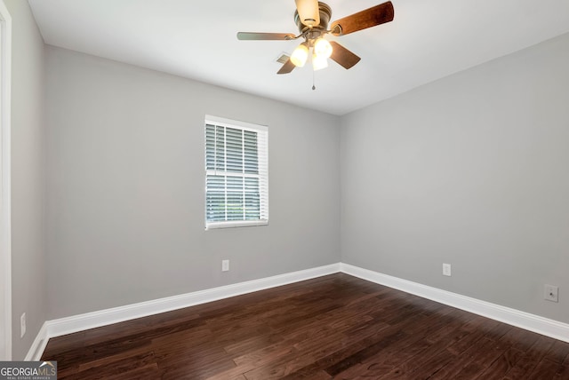 166 Walnut Cv, Dawsonville, GA 30534 - unfurnished room featuring baseboards, dark wood-style floors, and ceiling fan