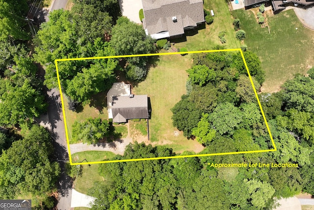166 Walnut Cv, Dawsonville, GA 30534 - aerial view of property's location featuring property parcel outlined